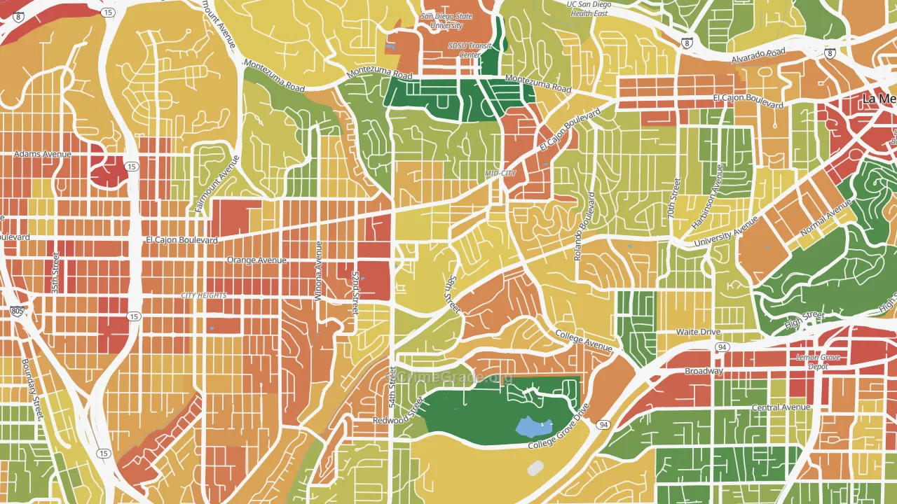 El Cerritos, San Diego, CA Map of Assault Rates