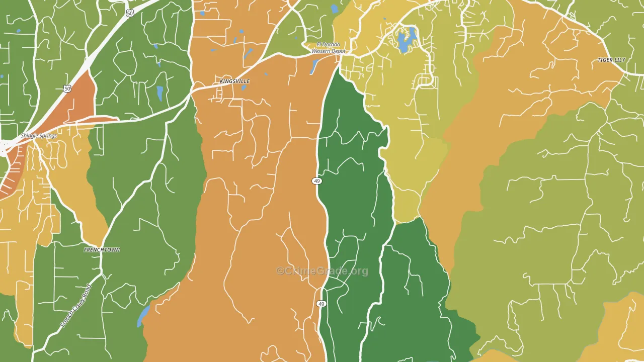 El Dorado, CA Map of Assault Rates