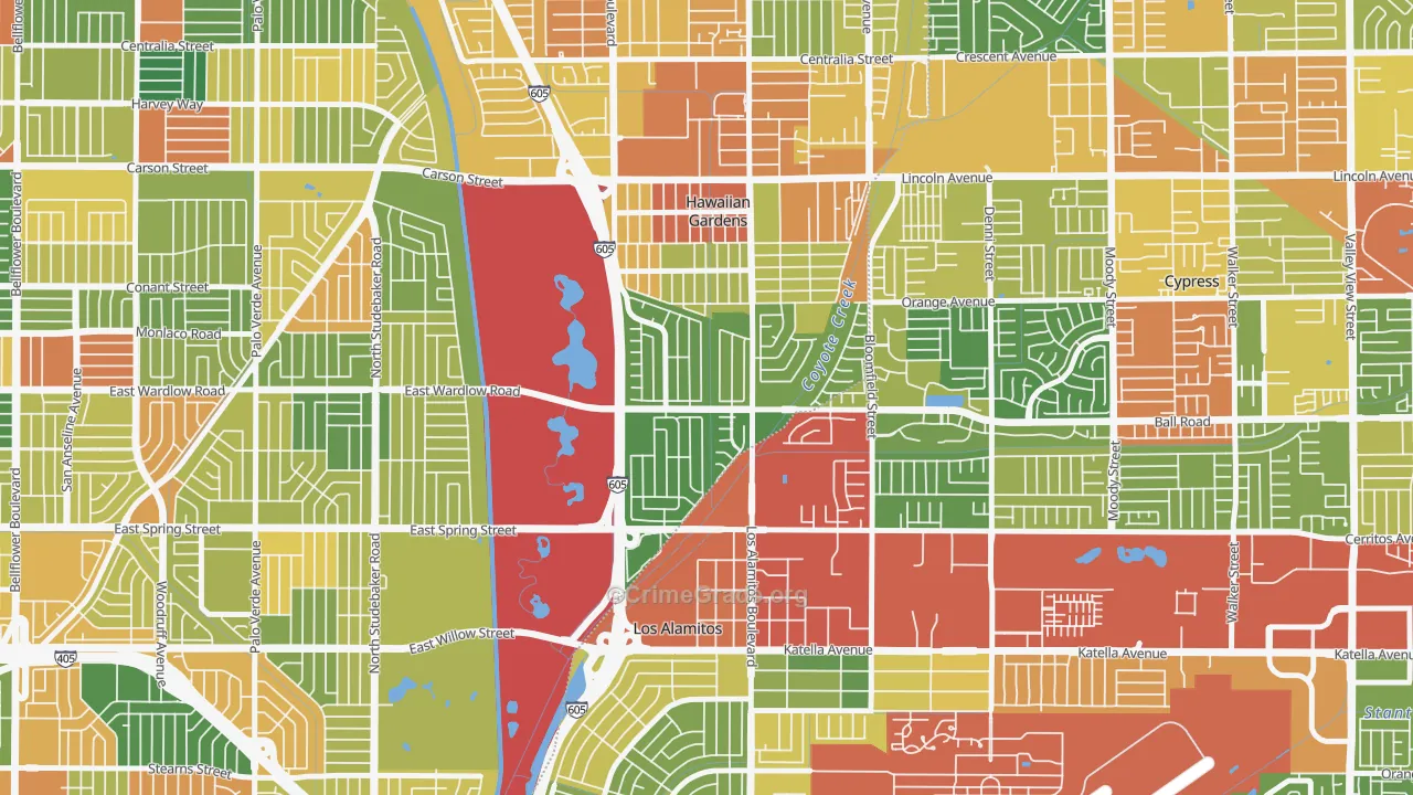 El Dorado Park, Long Beach, CA Map of Assault Rates