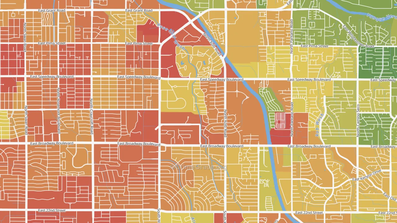 El Gheko, Tucson, AZ Map of Assault Rates
