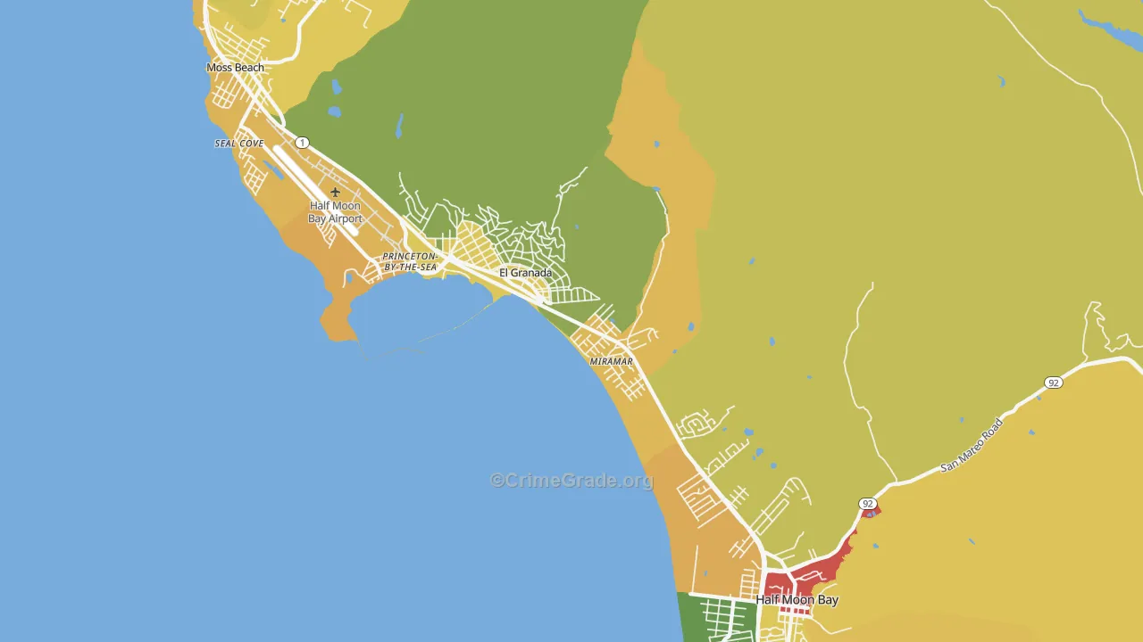 El Granada, CA Map of Assault Rates