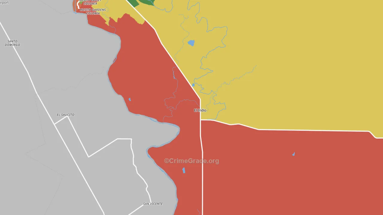 El Indio, TX Map of Assault Rates