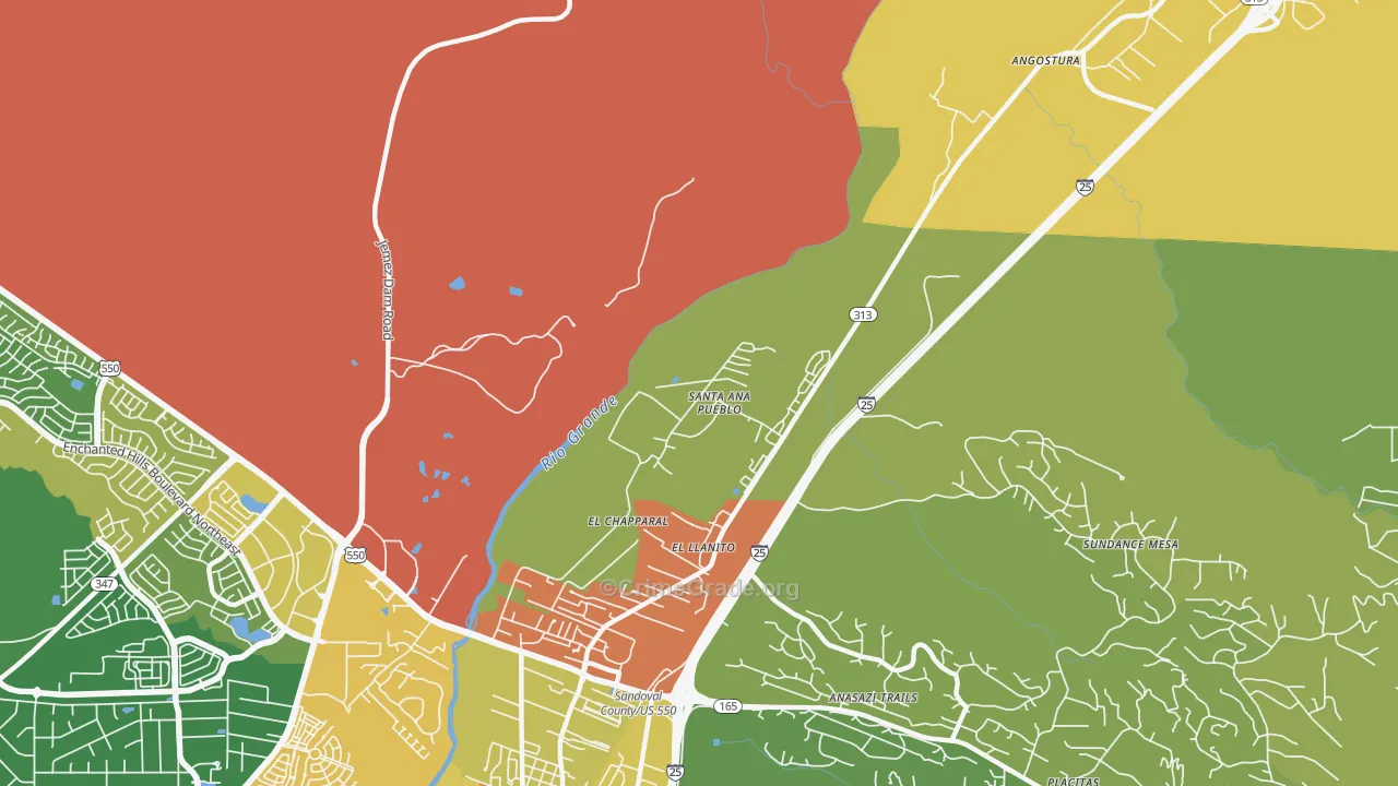 El Llanito, NM Map of Assault Rates