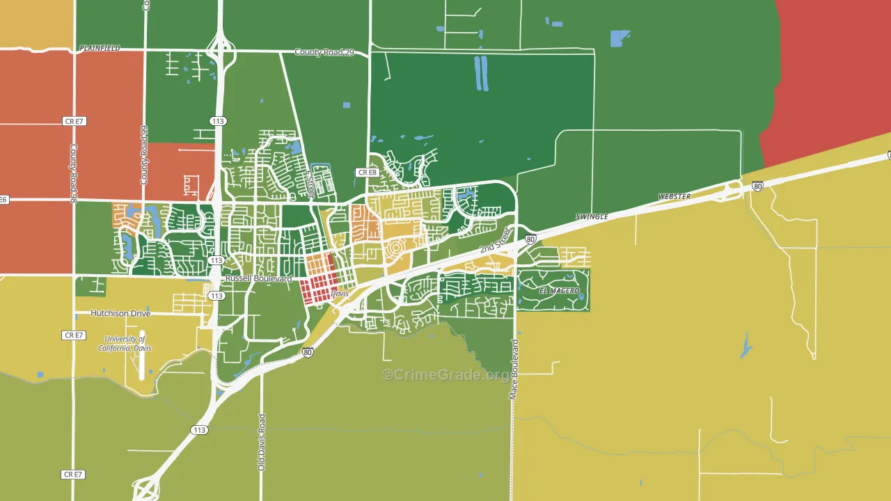 El Macero, CA Map of Assault Rates