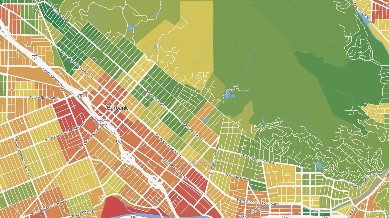 El Miradero, Glendale, CA Map of Assault Rates