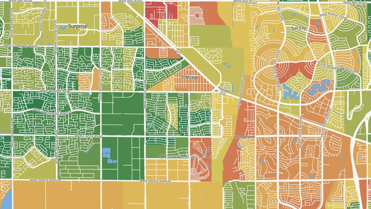 El Mirage, AZ Map of Assault Rates