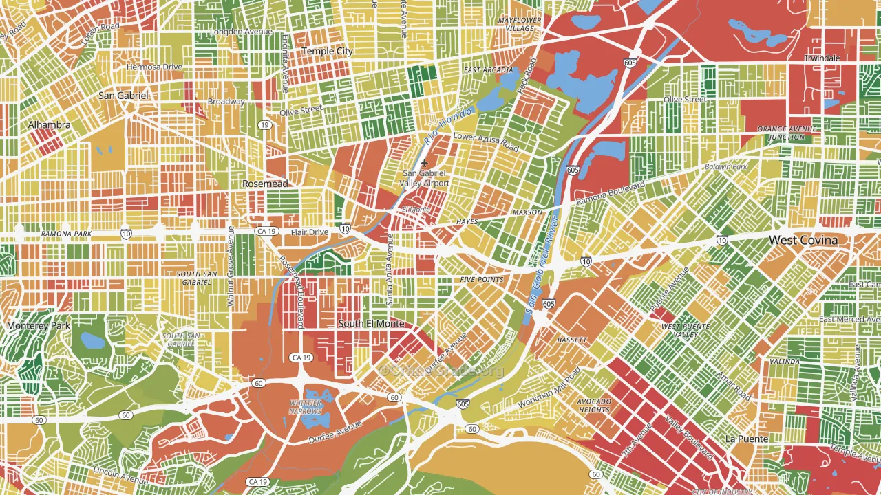 El Monte, CA Map of Assault Rates