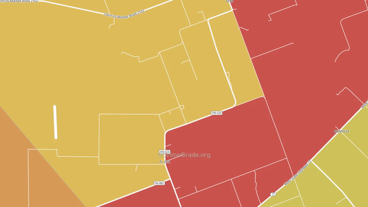 El Oso, TX Map of Assault Rates