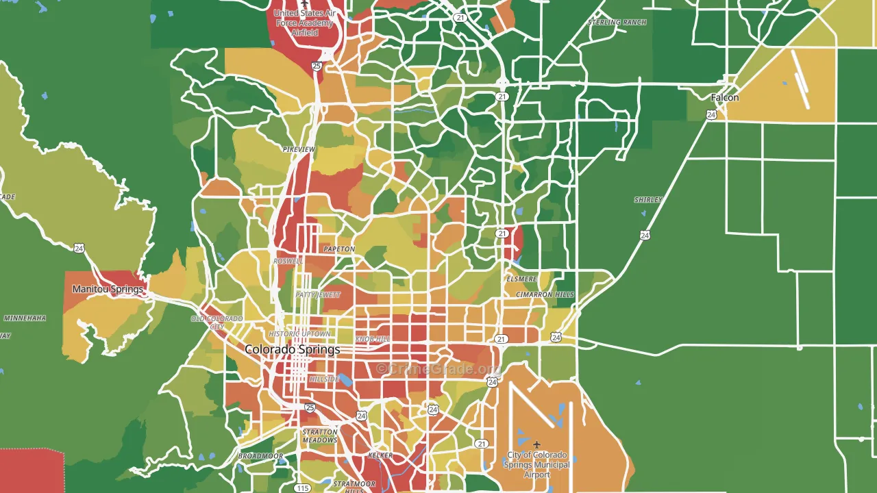 El Paso County, CO Map of Assault Rates