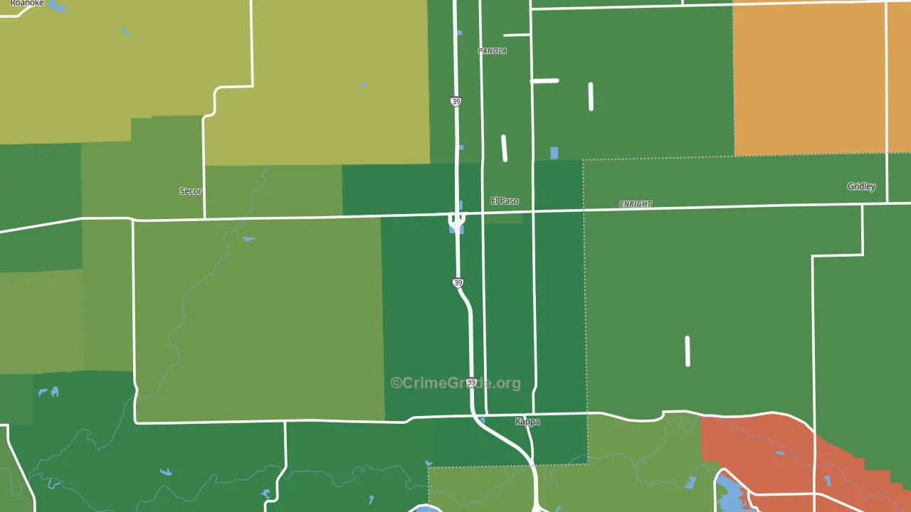 El Paso, IL Map of Assault Rates