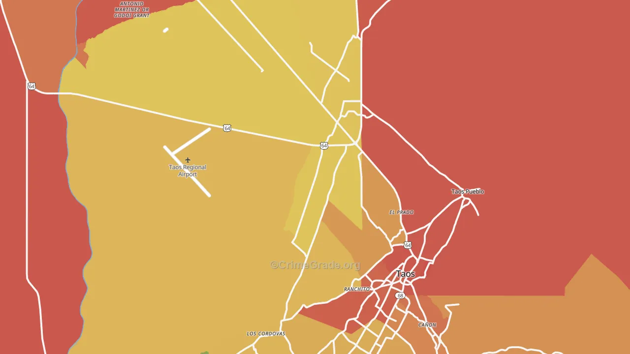 El Prado, NM Map of Assault Rates