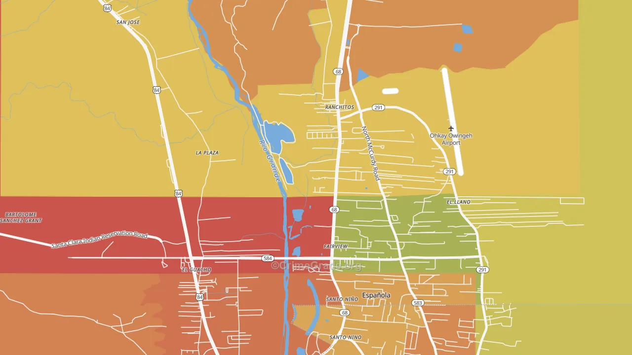 El Rancho, NM Map of Assault Rates