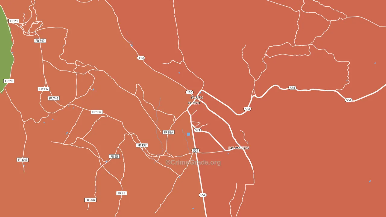 El Rito, NM Map of Assault Rates