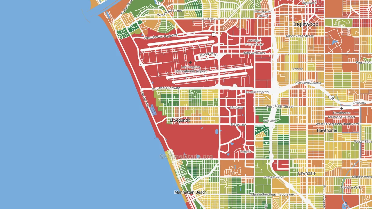 El Segundo, CA Map of Assault Rates