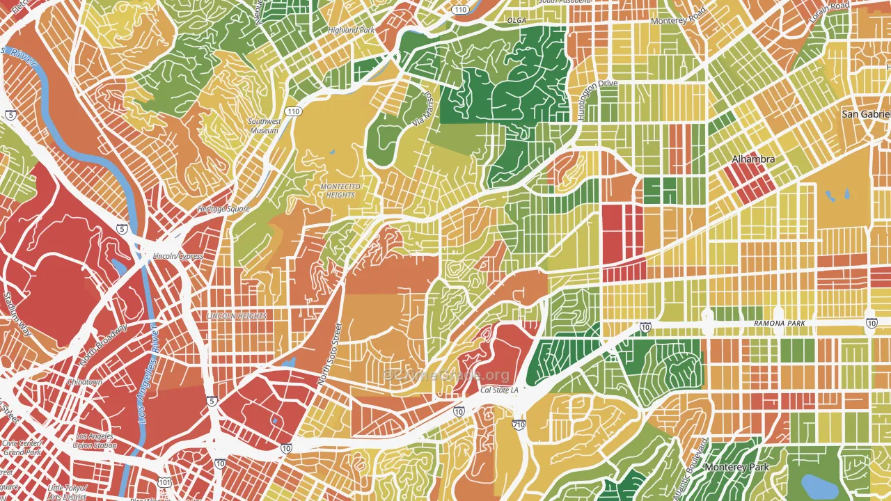 El Sereno, Los Angeles, CA Map of Assault Rates