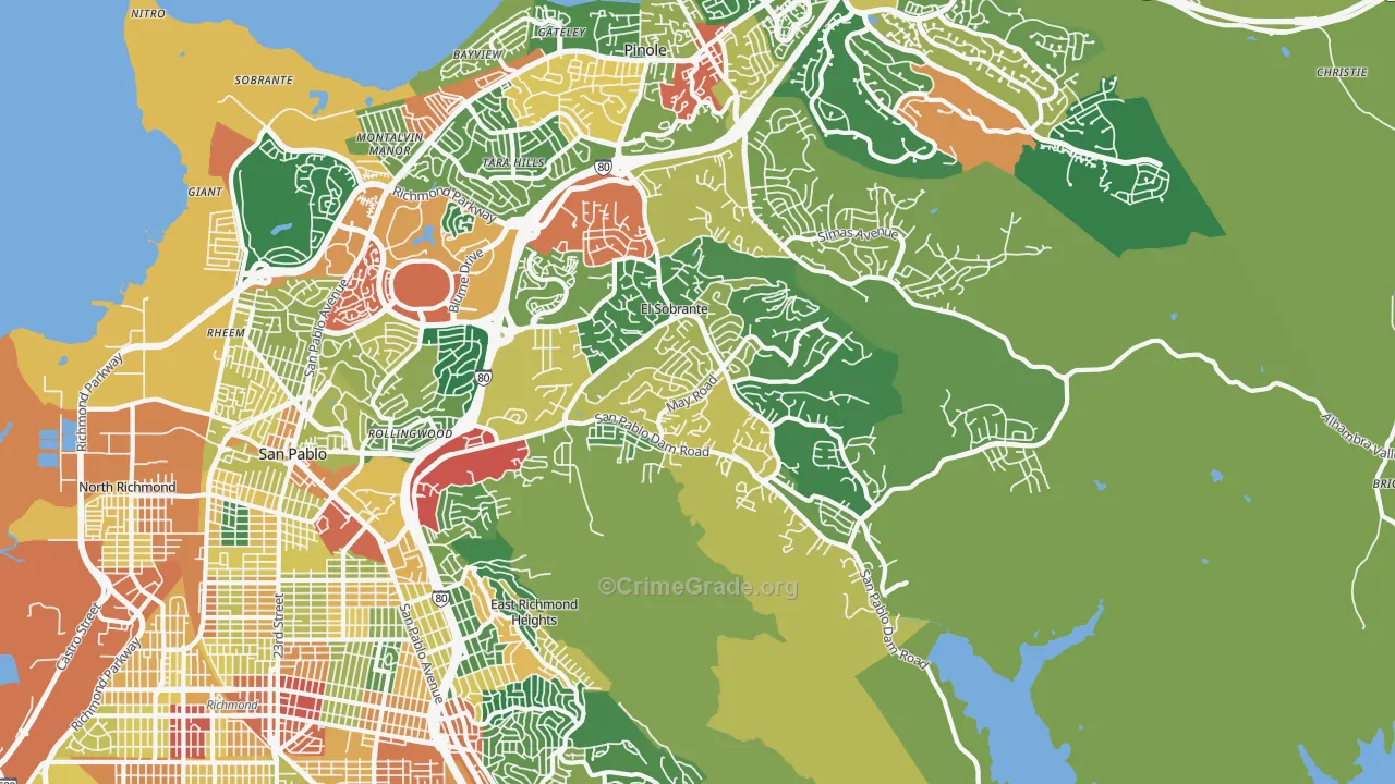 El Sobrante, CA Map of Assault Rates