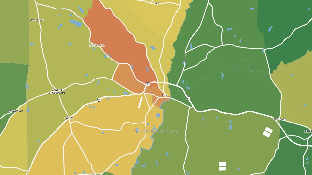 Elba, AL Map of Assault Rates