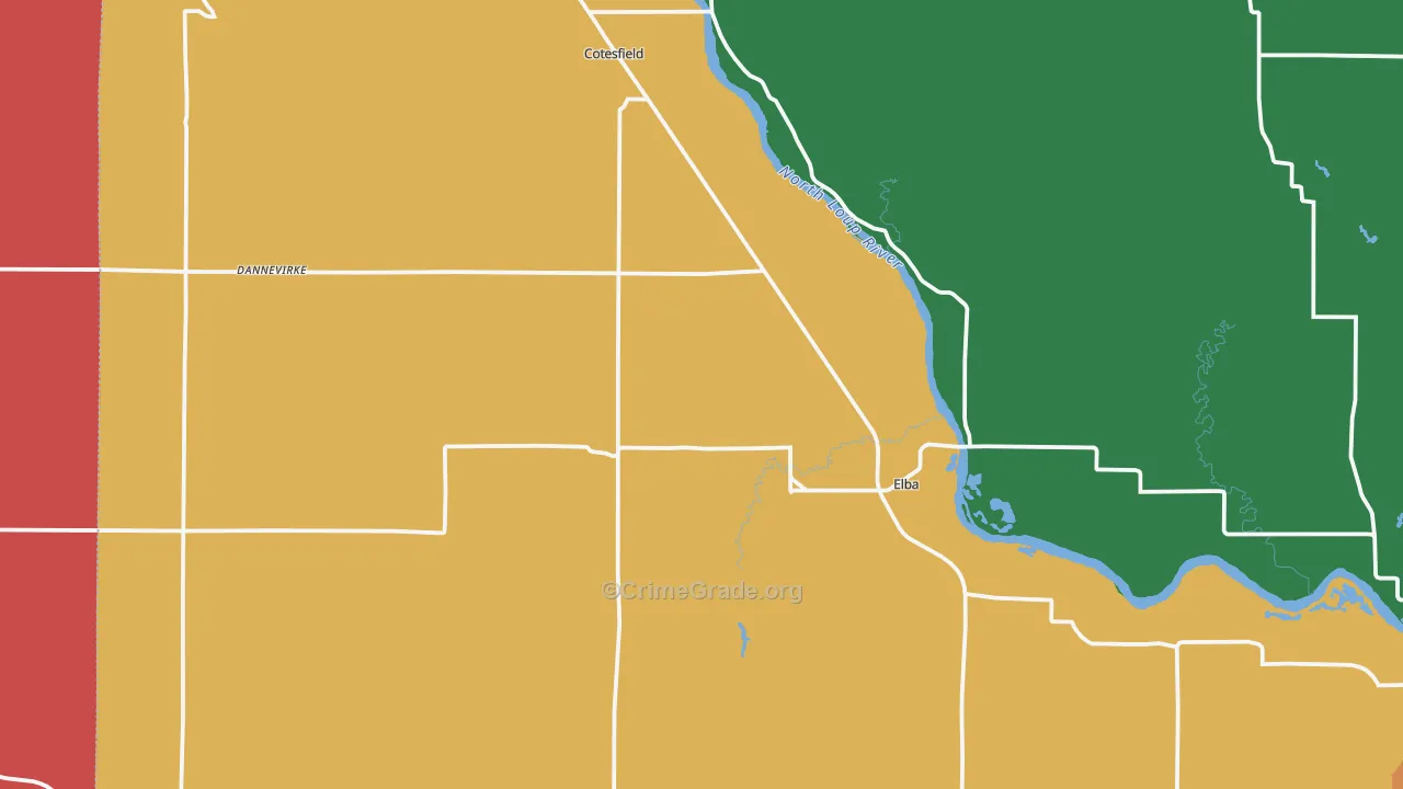 Elba, NE Map of Assault Rates