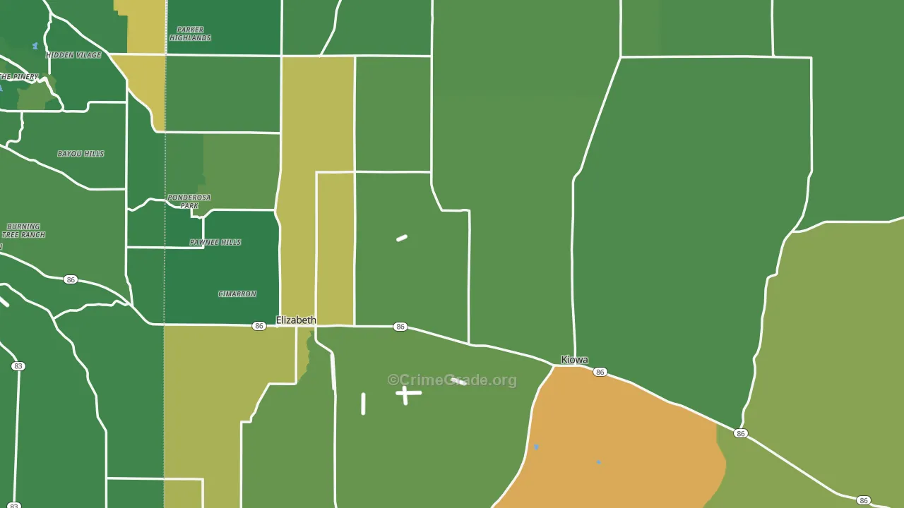 Elbert County, CO Map of Assault Rates