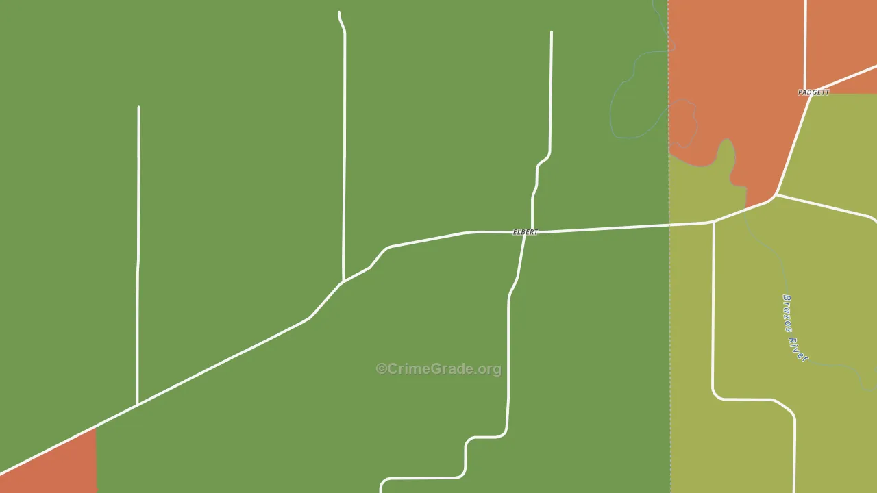 Elbert, TX Map of Assault Rates
