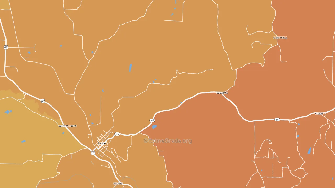 Elberta, AR Map of Assault Rates