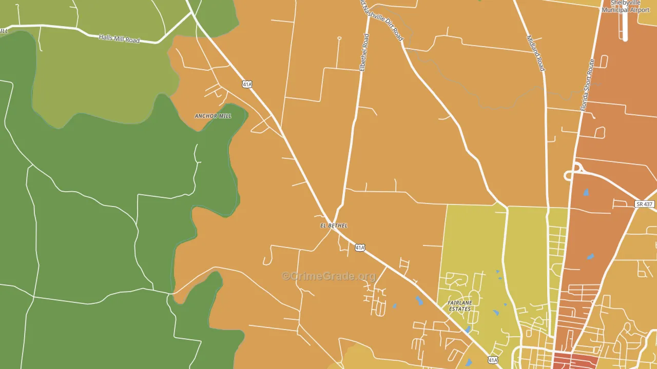 Elbethel, TN Map of Assault Rates