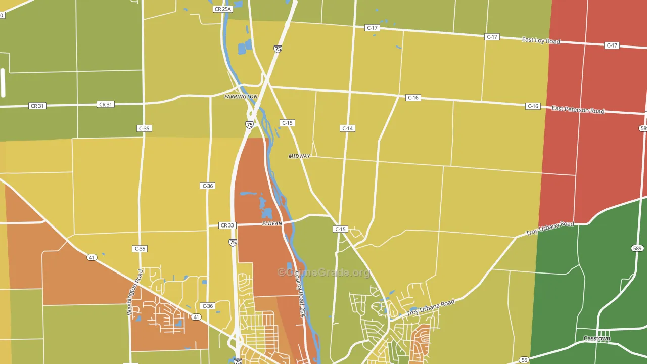 Eldean, OH Map of Assault Rates