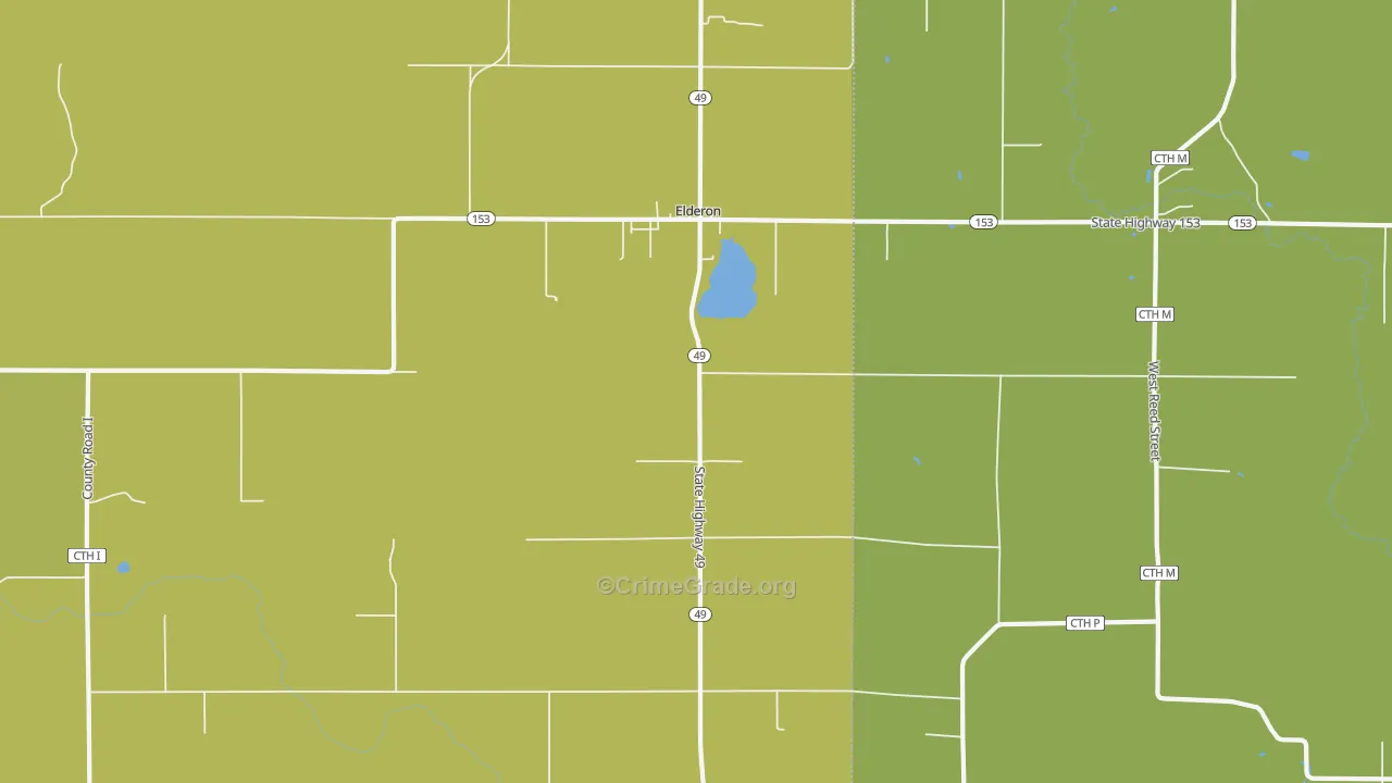 Elderon, WI Map of Assault Rates