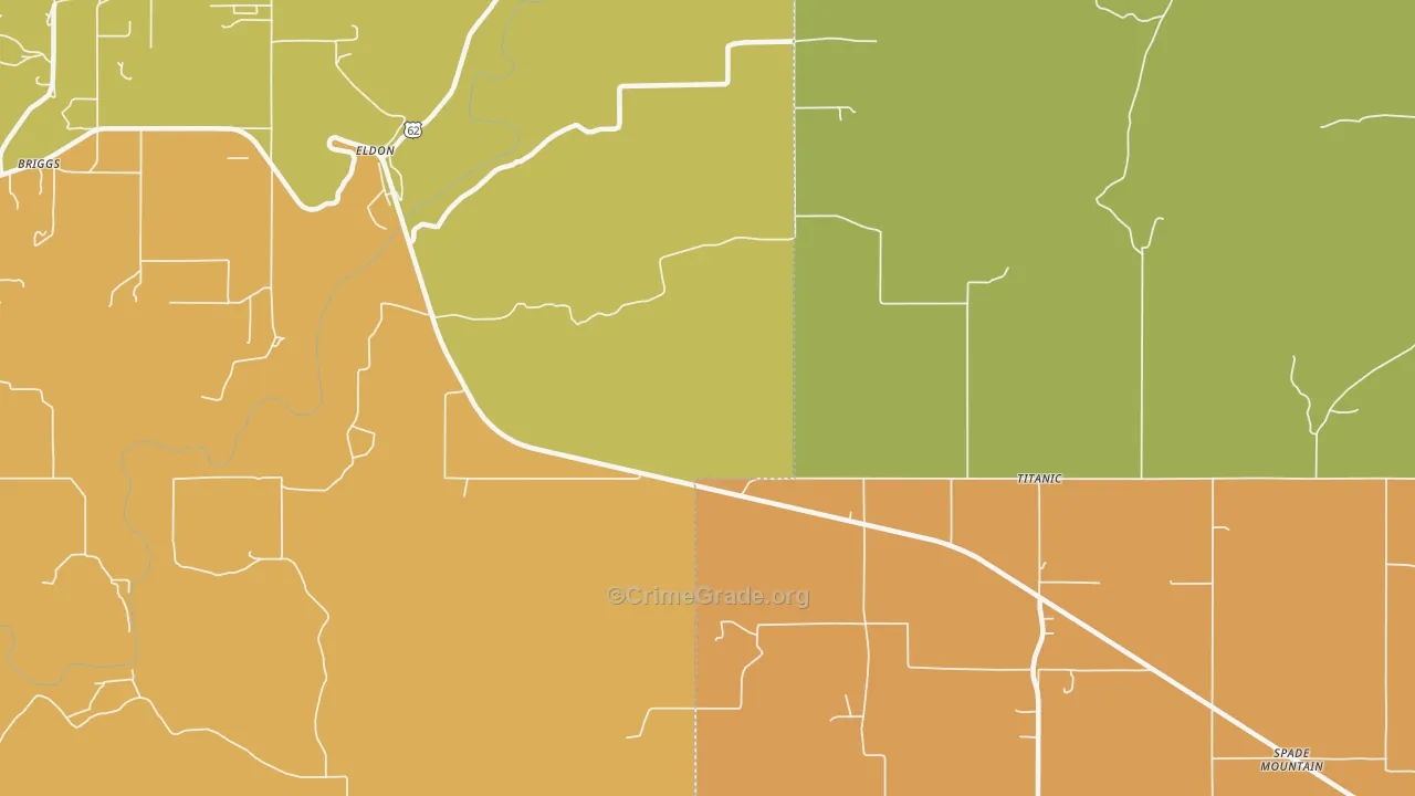 Eldon, OK Map of Assault Rates