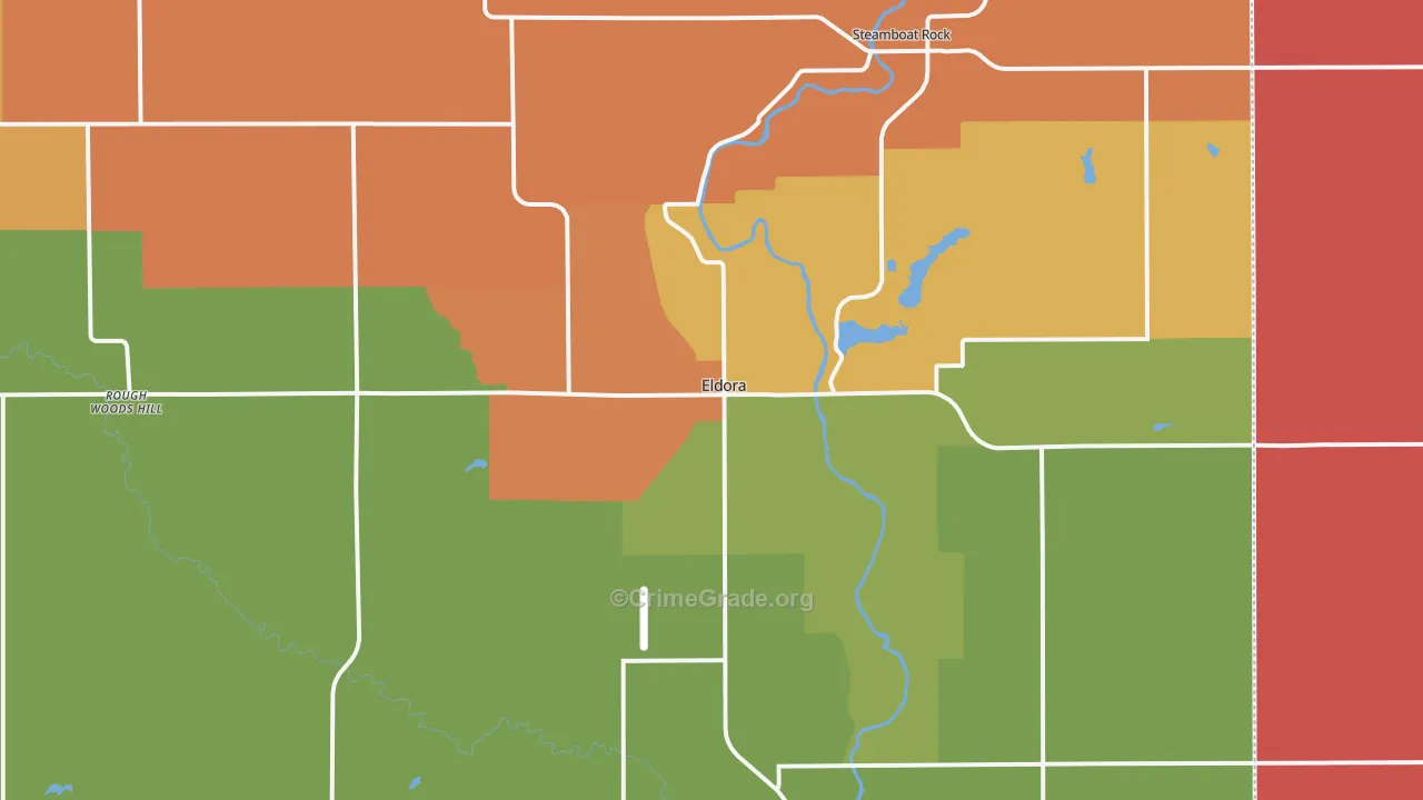 Eldora, IA Map of Assault Rates