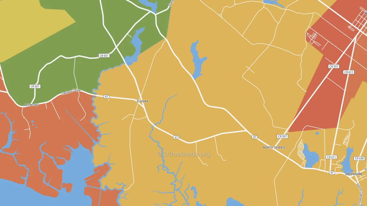 Eldora, NJ Map of Assault Rates