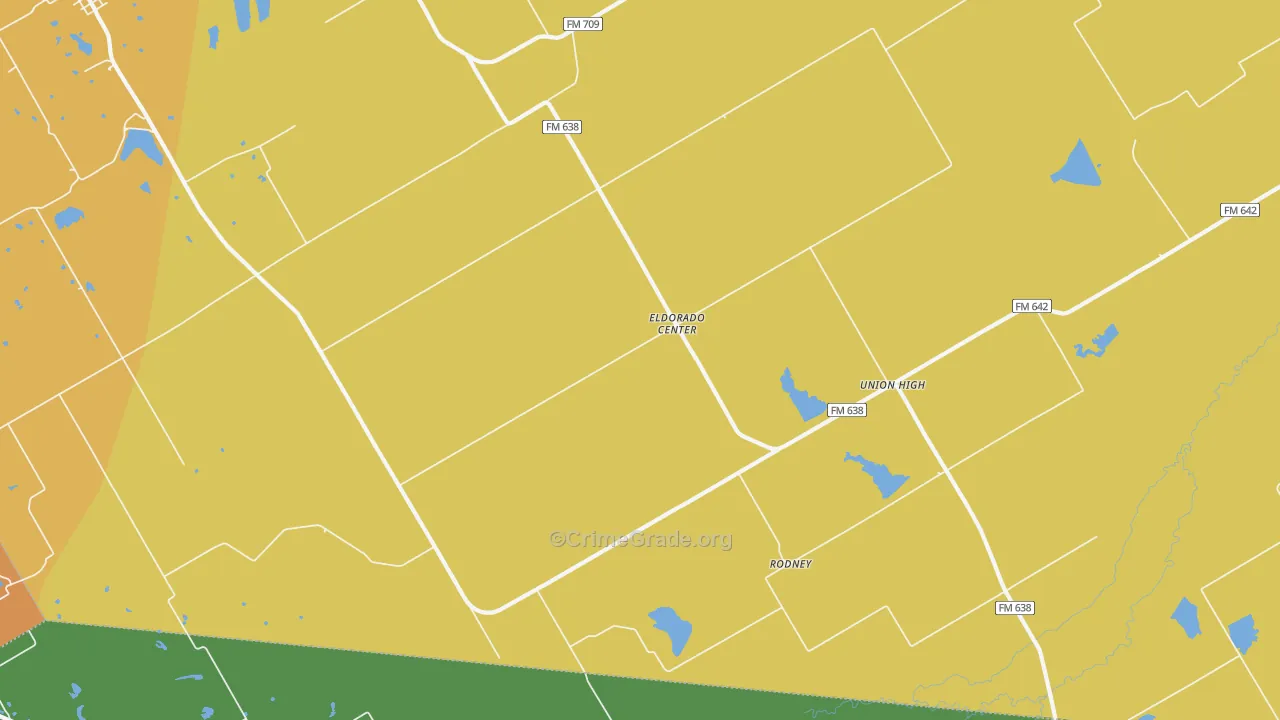 Eldorado Center, TX Map of Assault Rates