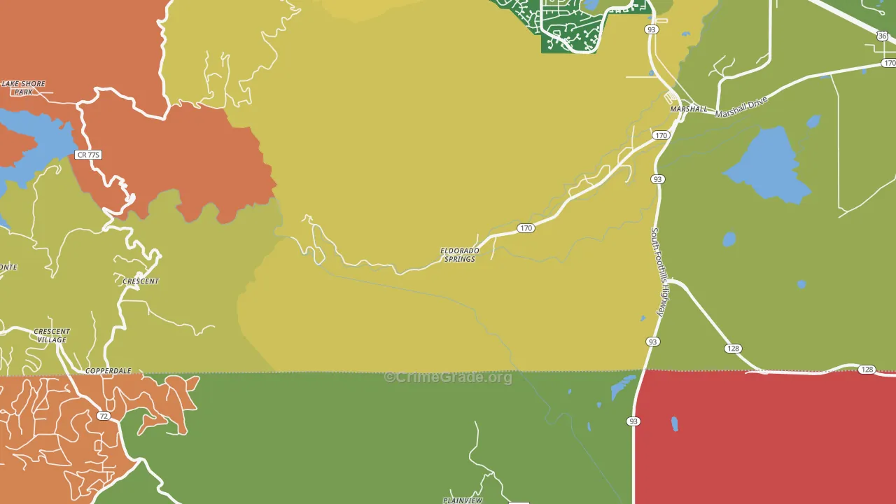 Eldorado Springs, CO Map of Assault Rates