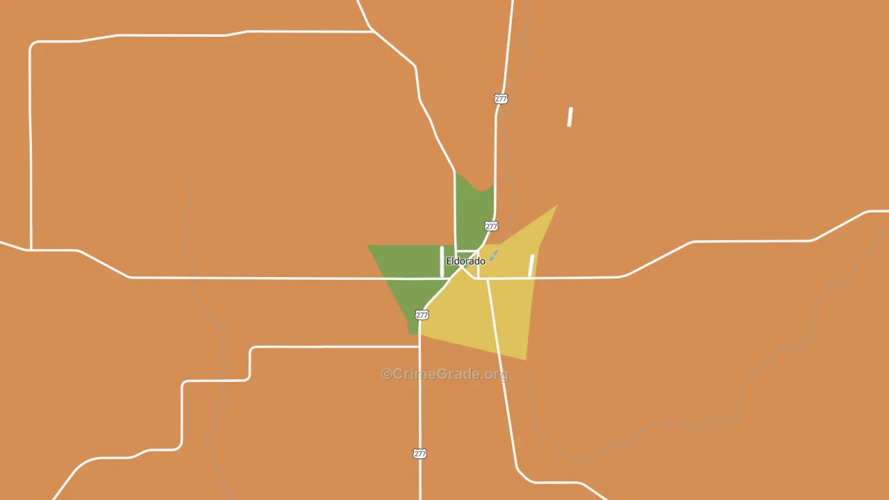 Eldorado, TX Map of Assault Rates
