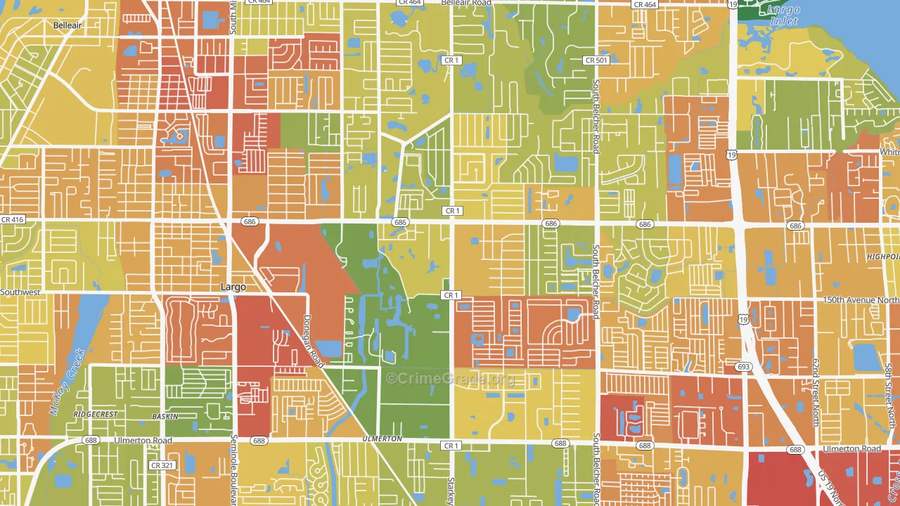 Eldorado Village, Largo, FL Map of Assault Rates