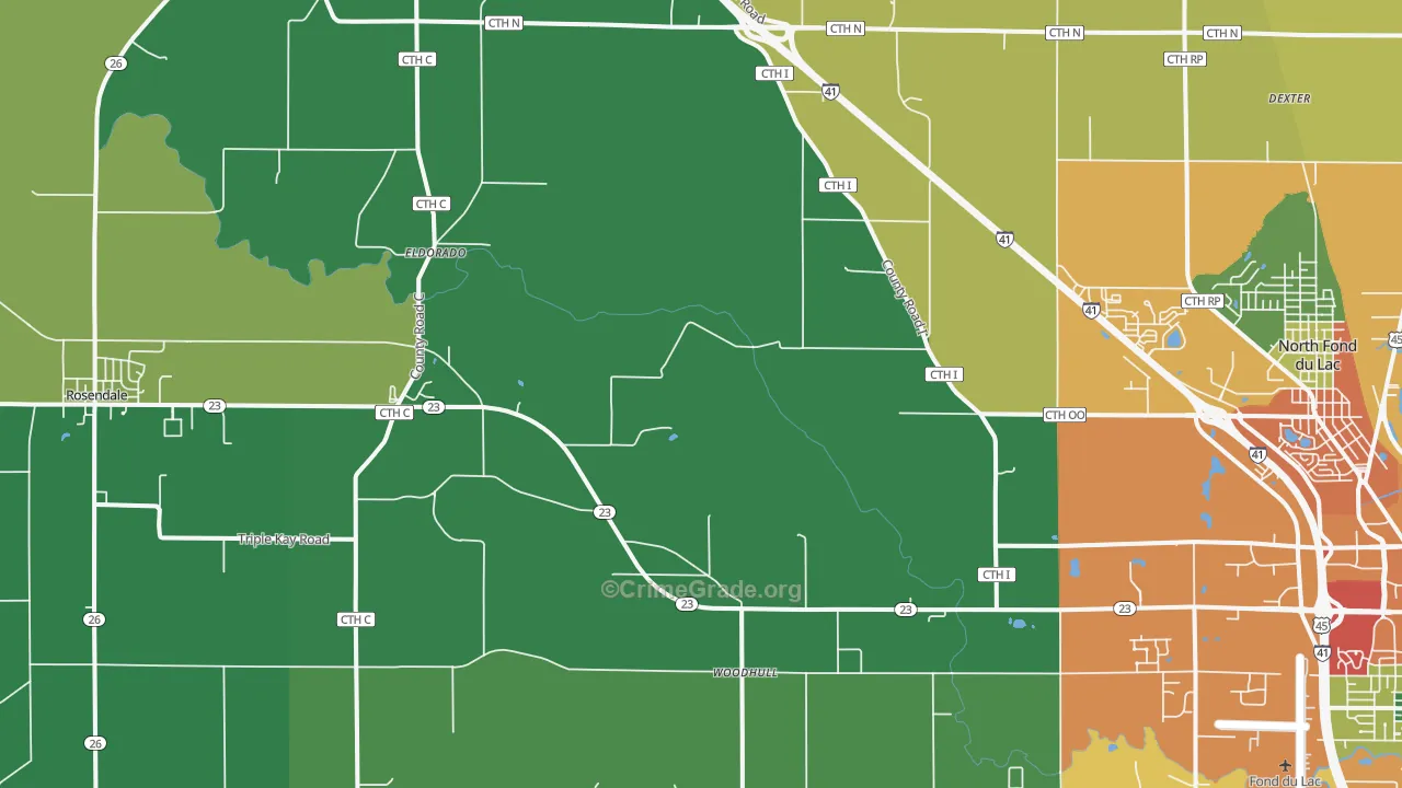 Eldorado, WI Map of Assault Rates