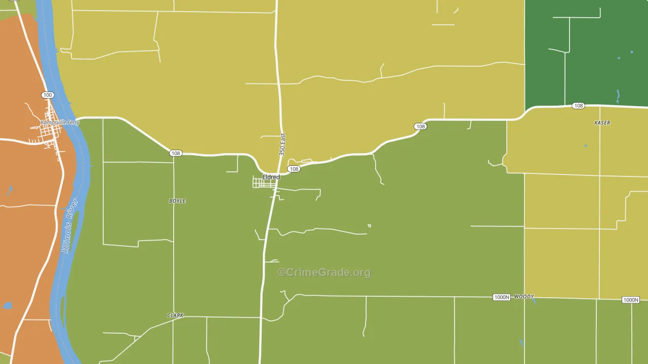 Eldred, IL Map of Assault Rates