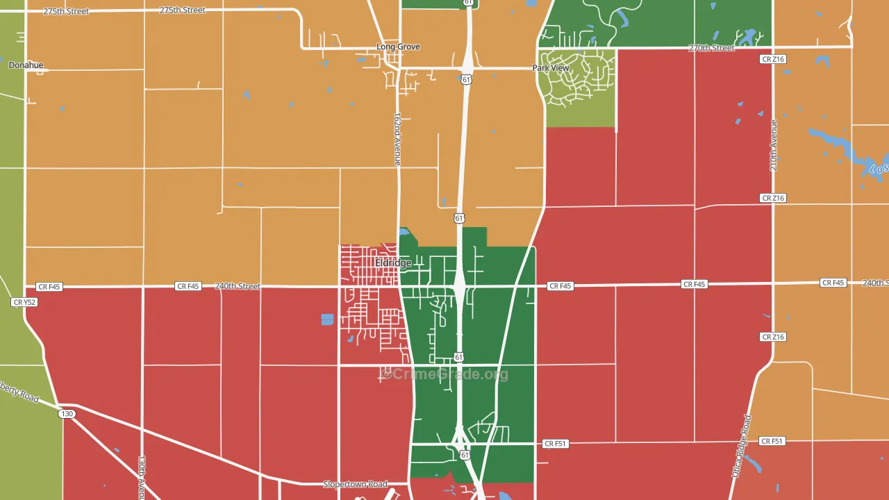 Eldridge, IA Map of Assault Rates