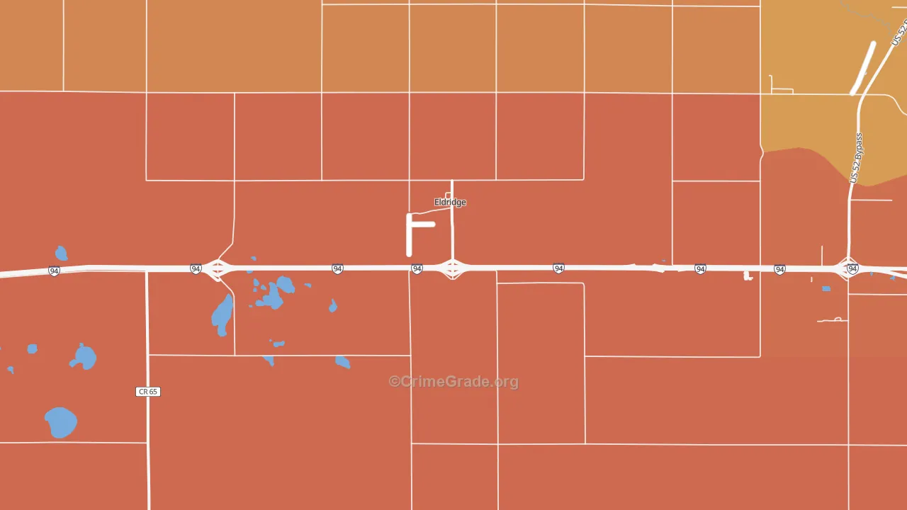 Eldridge, ND Map of Assault Rates