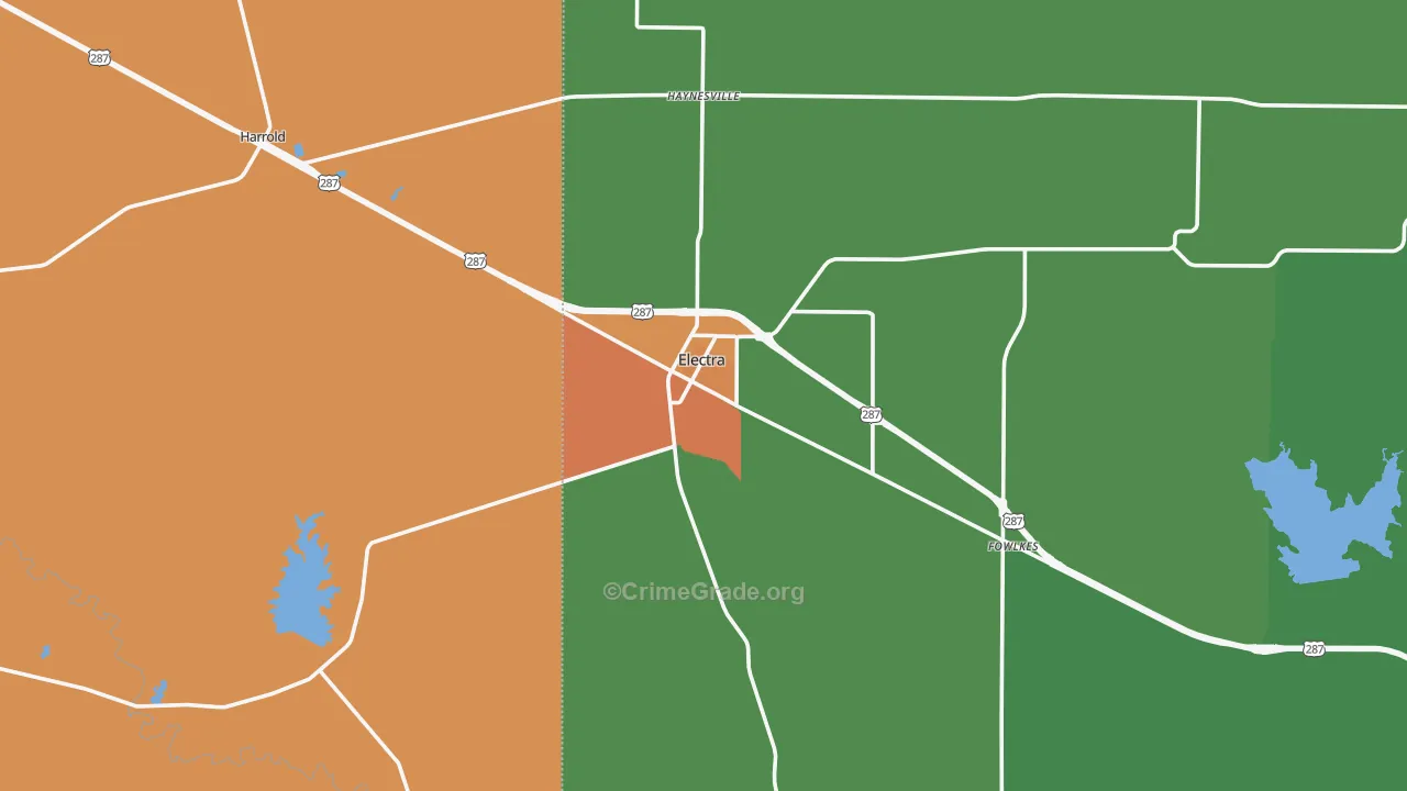 Electra, TX Map of Assault Rates