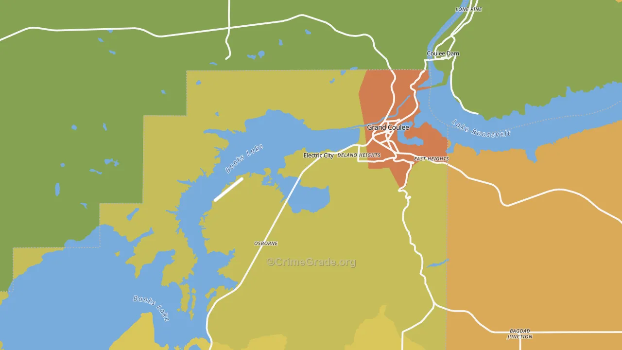 Electric City, WA Map of Assault Rates