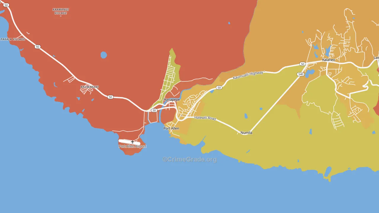 Eleele, HI Map of Assault Rates
