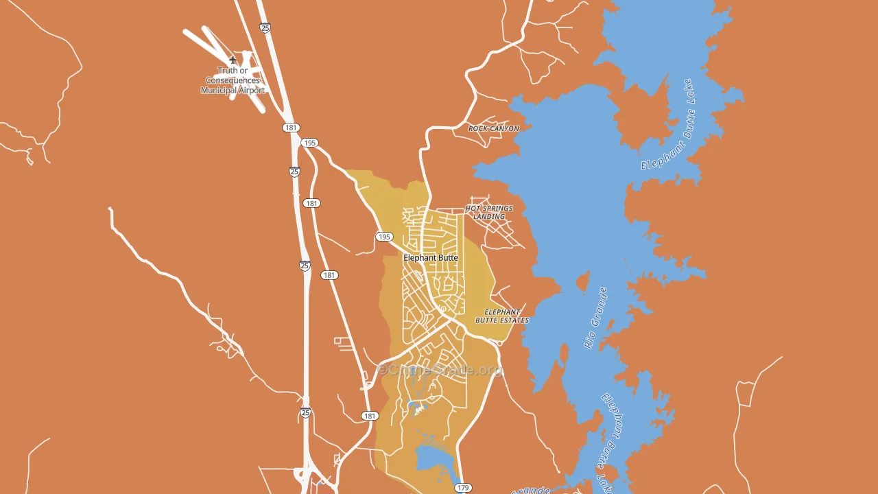 Elephant Butte, NM Map of Assault Rates