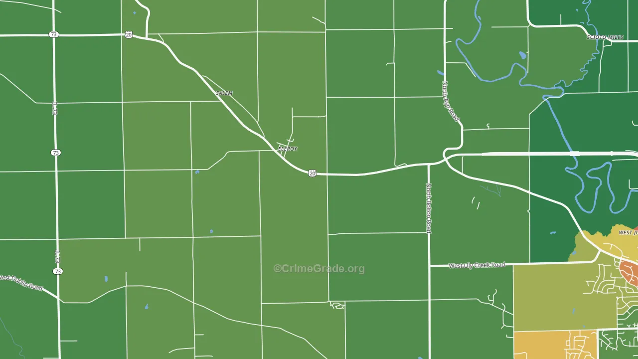 Eleroy, IL Map of Assault Rates