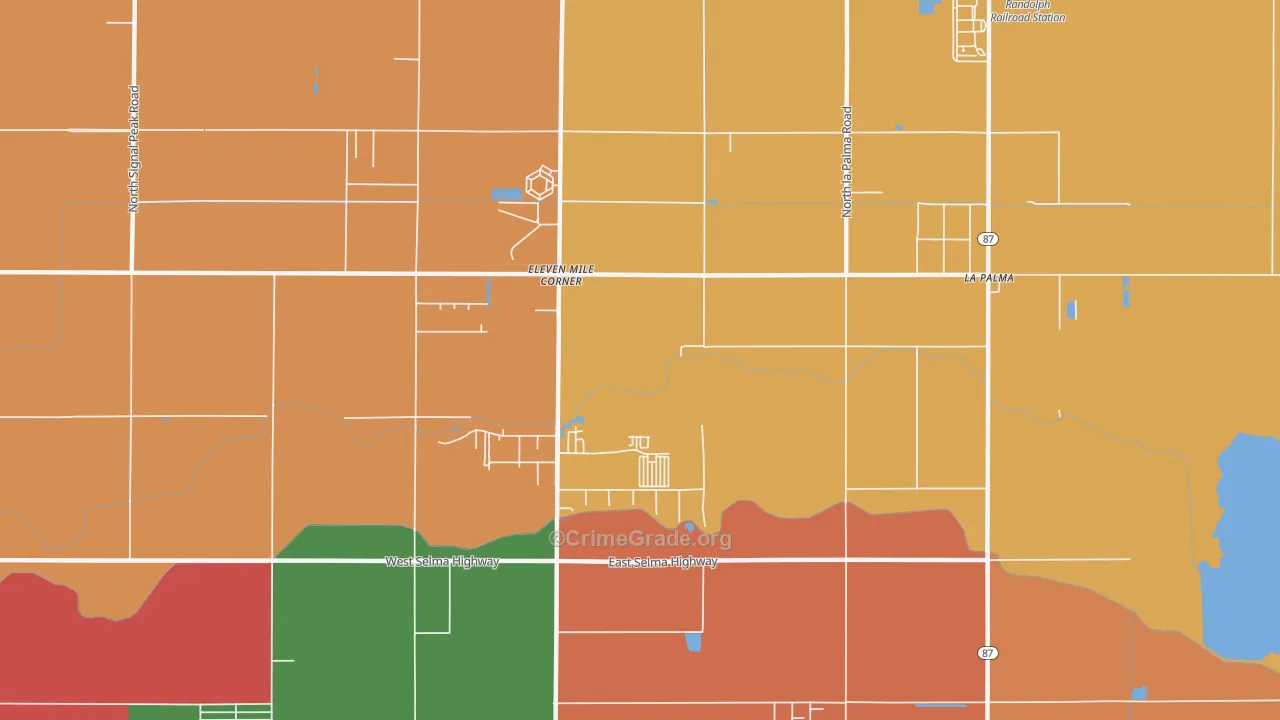 Eleven Mile Corner, AZ Map of Assault Rates