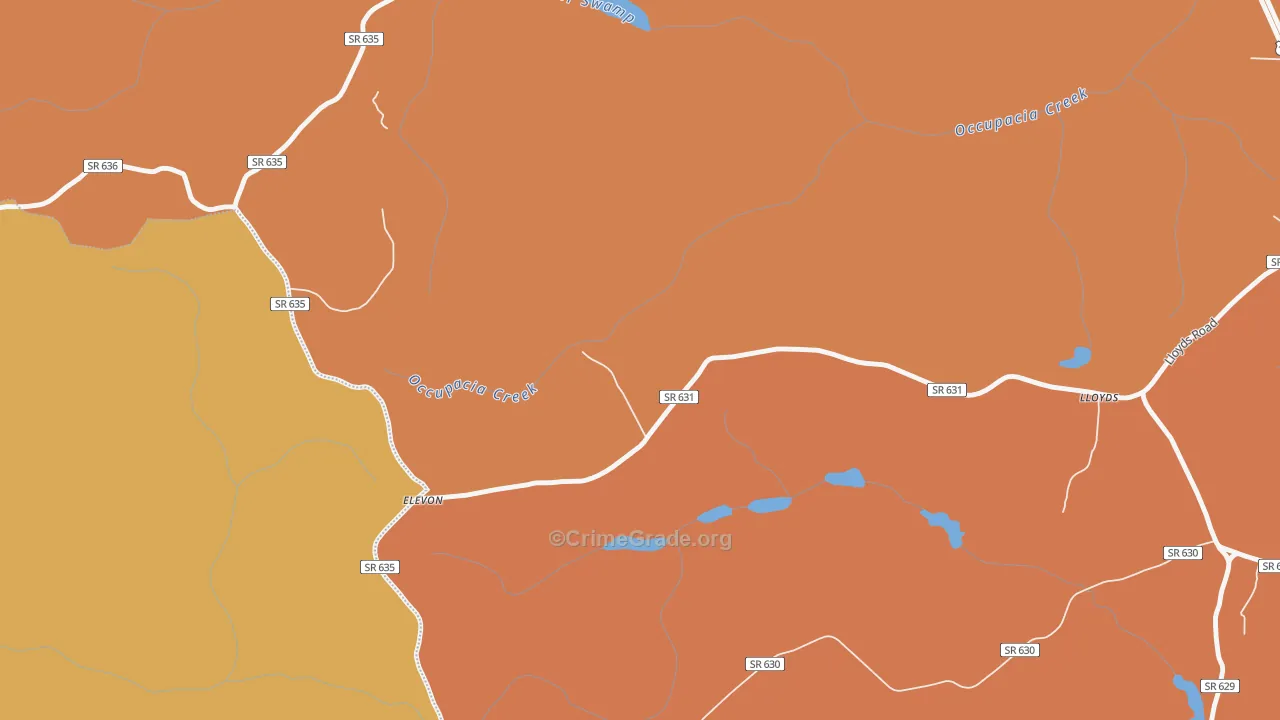 Elevon, VA Map of Assault Rates