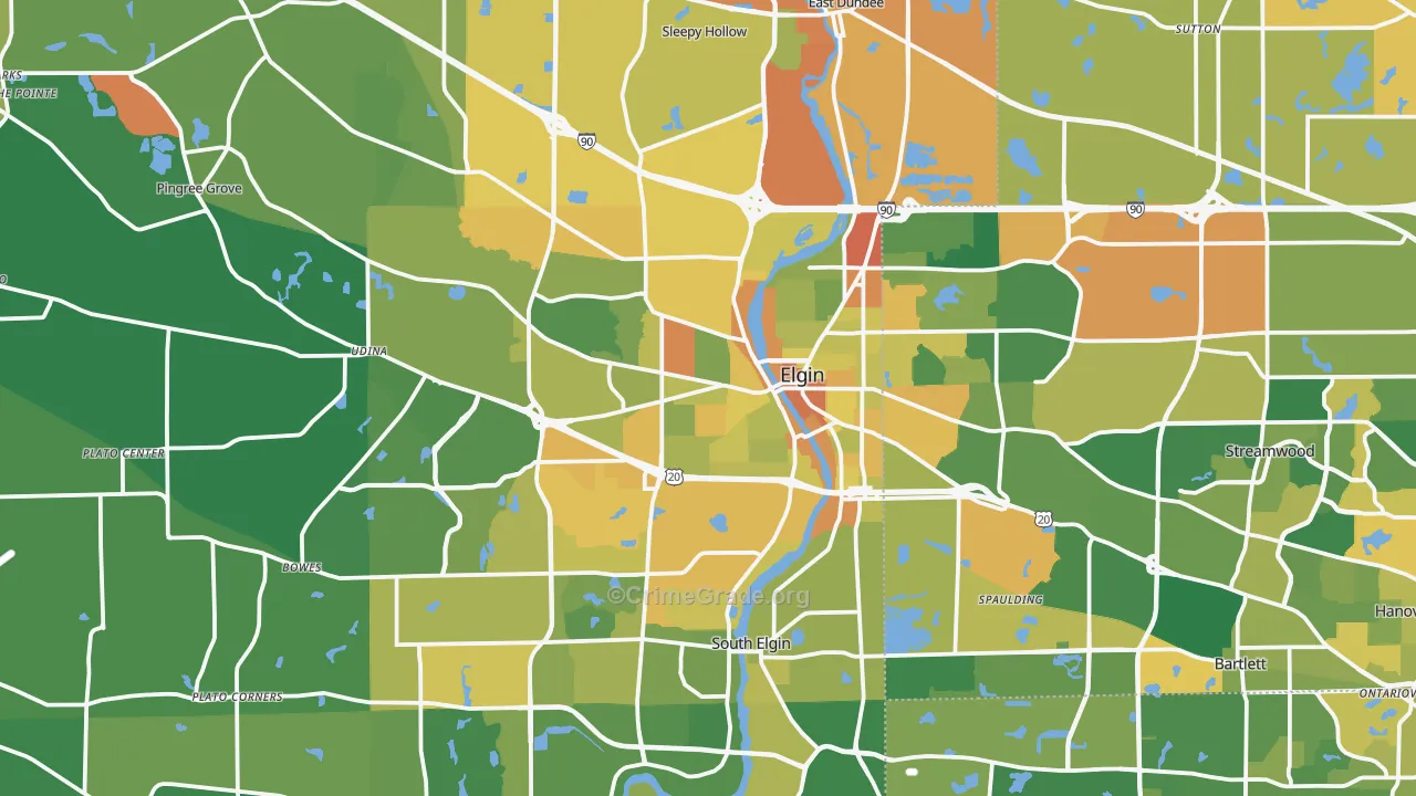Elgin, IL Map of Assault Rates