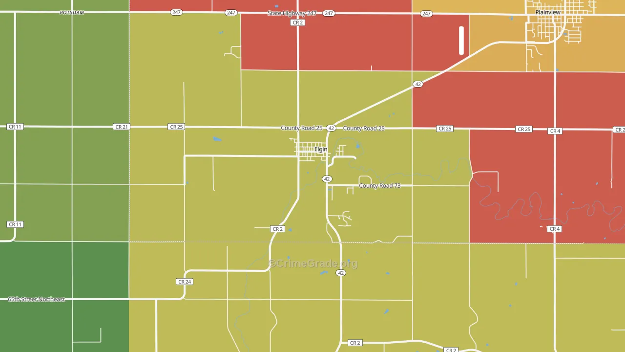 Elgin, MN Map of Assault Rates