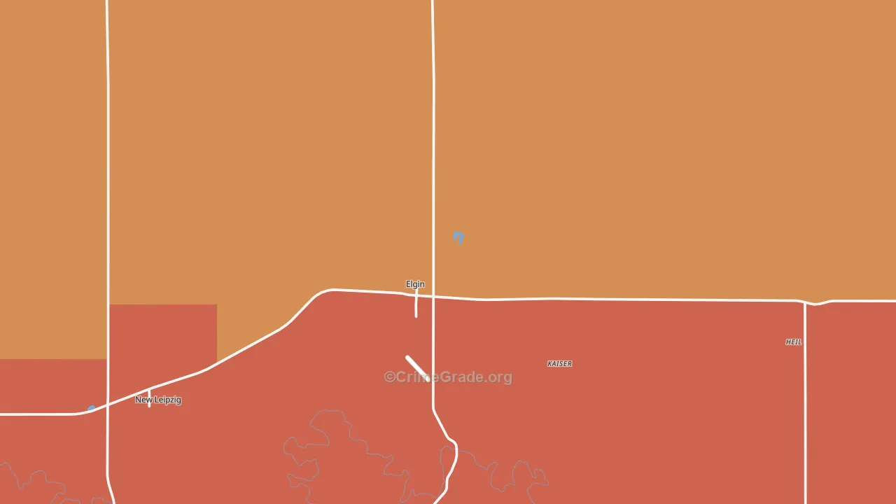 Elgin, ND Map of Assault Rates