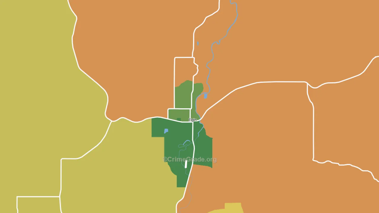 Elgin, OR Map of Assault Rates
